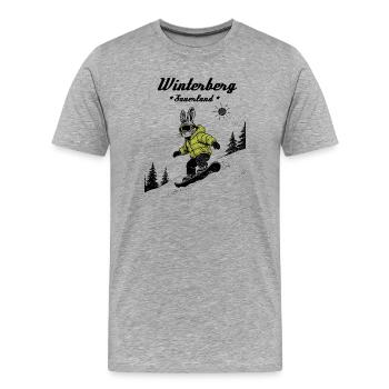 Sauerland Skihase - Männer Premium Bio T-Shirt - Grau meliert - Vorne - Damien (186cm)
