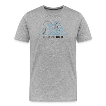 You Can Do It - Männer Premium Bio T-Shirt - Grau meliert - Vorne - Damien (186cm)