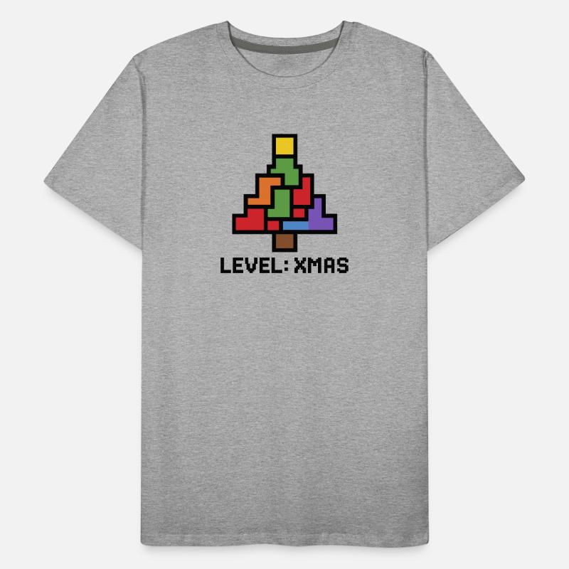 LevelXmas Pixel Tree Men's Premium Organic T-Shirt
