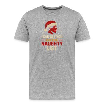 Christmas Naughty List Xmas Humor Men Funny - Men's Premium Organic T-Shirt - heather grey - Front - Damien (186cm)