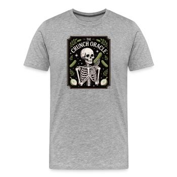 Le croquant Oracle Squelette Et Concombres Humour - T-shirt bio Premium Homme - gris chiné - Devant - Damien (186cm)