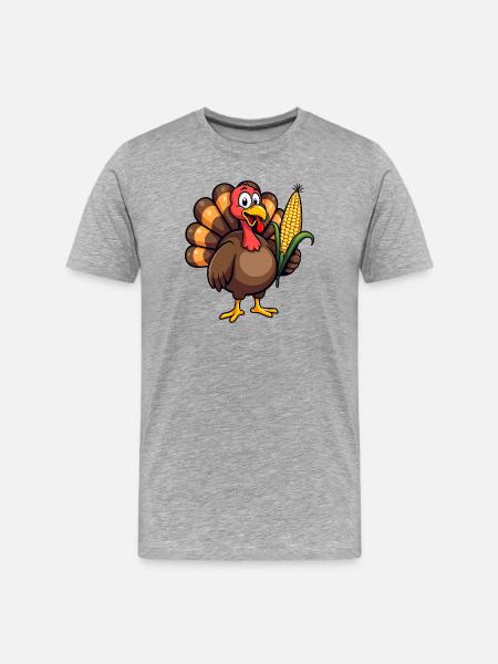 Thanksgiving Funny Thanksgiving Turkey - Men's Premium Organic T-Shirt - heather grey