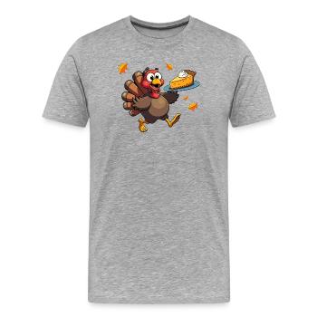 Thanksgiving Funny Thanksgiving Turkey - Men's Premium Organic T-Shirt - heather grey - Front - Damien (186cm)