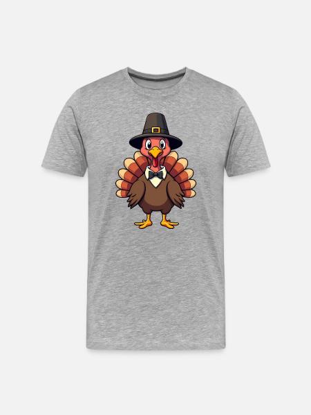 Thanksgiving Funny Thanksgiving Turkey - Men's Premium Organic T-Shirt - heather grey
