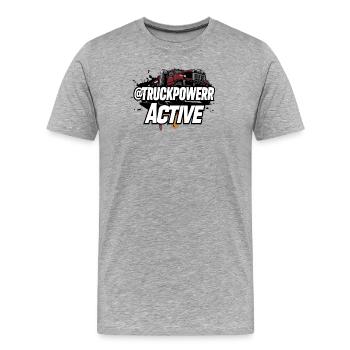 TruckPower Active Bold Truck Motiv - Männer Premium Bio T-Shirt - Grau meliert - Vorne - Damien (186cm)