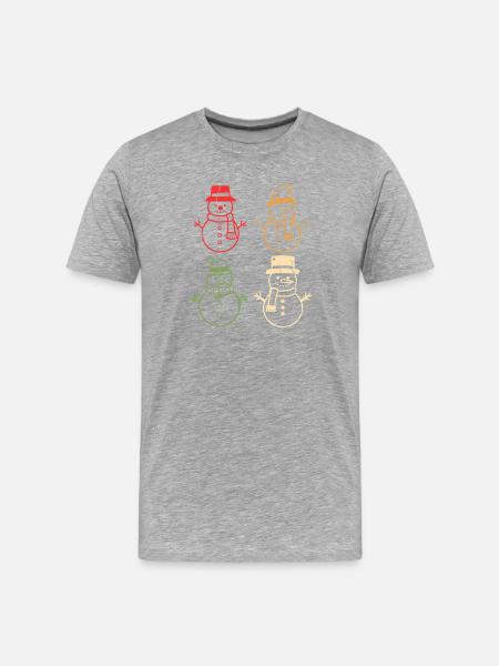 Santa Claus Snowman Christmas - Men's Premium Organic T-Shirt - heather grey