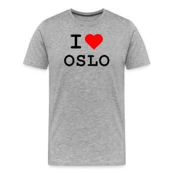 J’adore Oslo - ich liebe Oslo - T-shirt bio Premium Homme - gris chiné - Devant - Damien (186cm)
