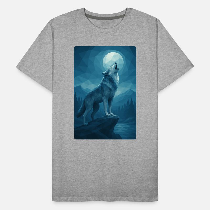 Polynature Night Wolf Männer Premium Bio T-Shirt