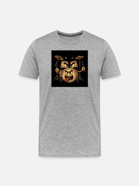 Angry Drum Monster - Men's Premium Organic T-Shirt - heather grey