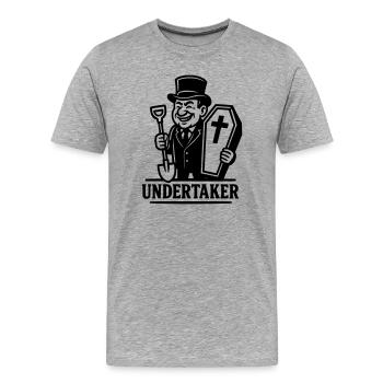 Enterreur Enterrement - T-shirt bio Premium Homme - gris chiné - Devant - Damien (186cm)