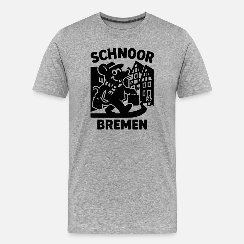 schnoor bremen - Männer Premium Bio T-Shirt - Grau meliert