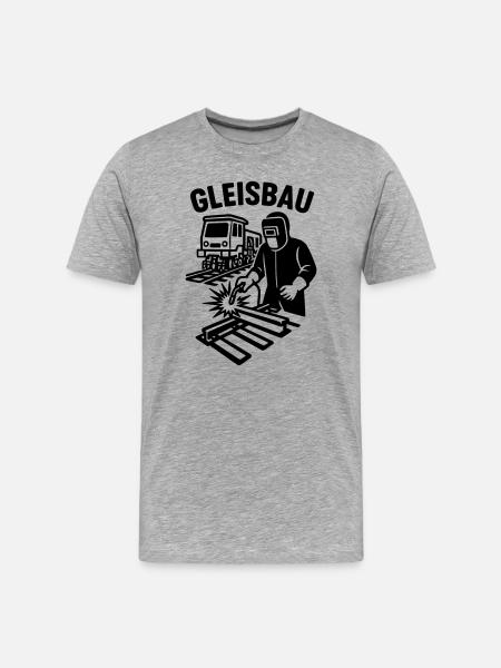 gleisbau beruf - Männer Premium Bio T-Shirt - Grau meliert