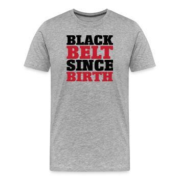 New Design Judo Fighter Red Black Print - Men's Premium Organic T-Shirt - heather grey - Front - Damien (186cm)