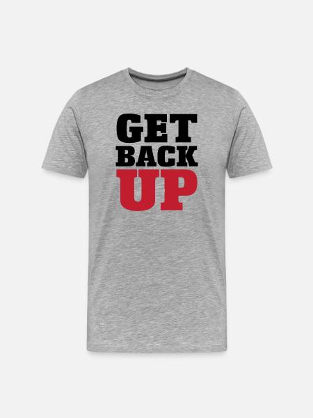Judo Graphic Get Back Up - Men's Premium Organic T-Shirt - heather grey