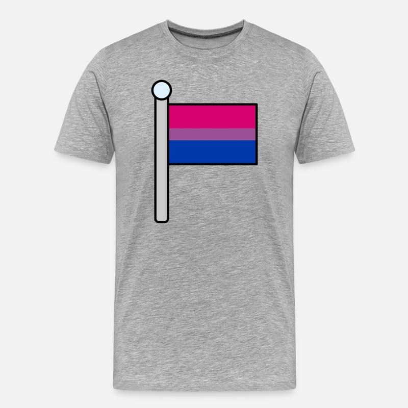 Bisexuelle Pride-Flagge - Männer Premium Bio T-Shirt - Grau meliert