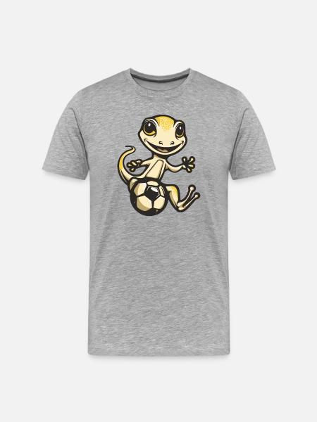 Gecko kicks soccer - Men's Premium Organic T-Shirt - heather grey