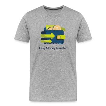 Icône du portefeuille de flux de trésorerie - T-shirt bio Premium Homme - gris chiné - Devant - Damien (186cm)