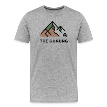 Mountain Peak Abenteuer - Männer Premium Bio T-Shirt - Grau meliert - Vorne - Damien (186cm)