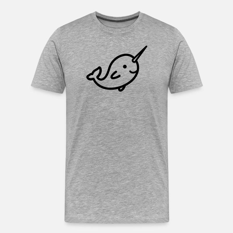 Narwal - Männer Premium Bio T-Shirt - Grau meliert