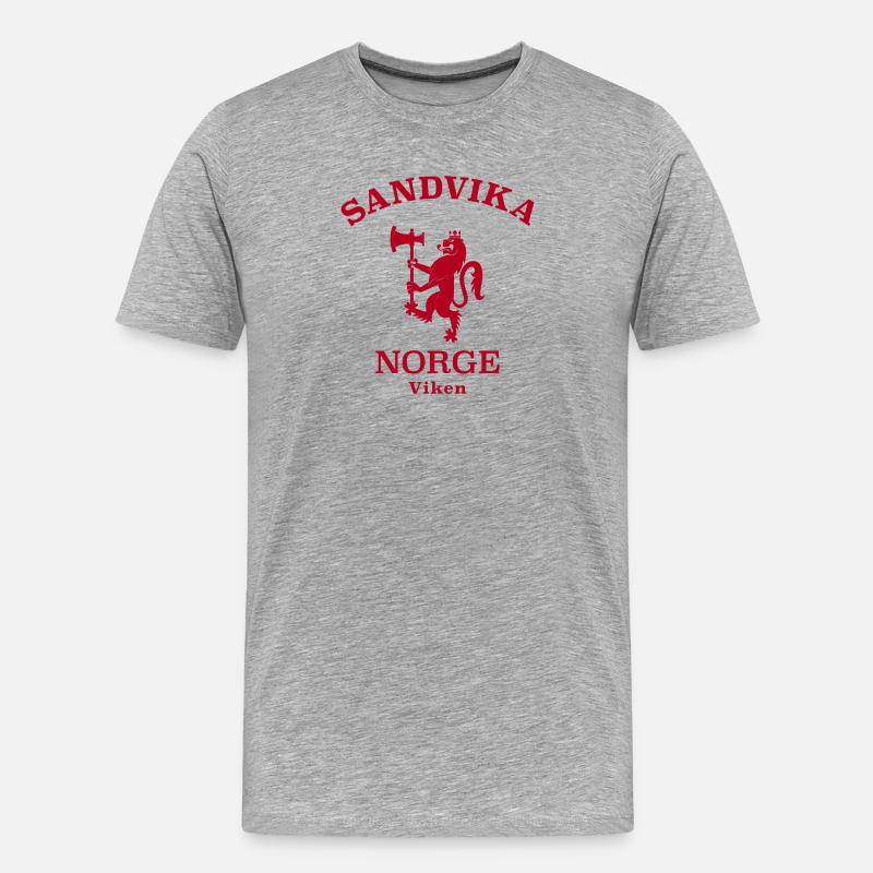 Sandvika Norge Norway - Männer Premium Bio T-Shirt - Grau meliert