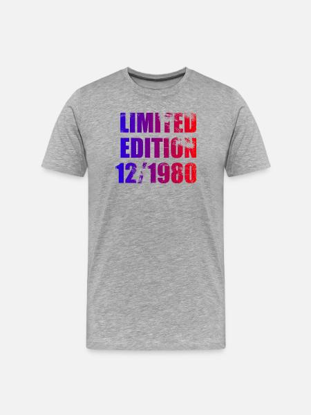 45th Birthday Limited Edition 12/1980 - Men's Premium Organic T-Shirt - heather grey