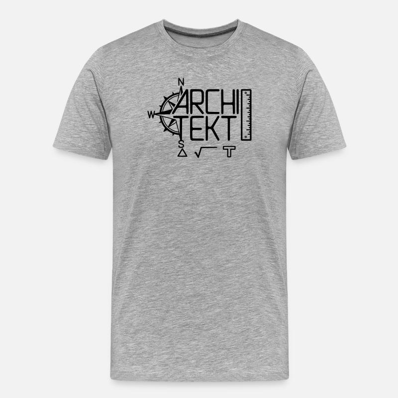 Conception architecte avec outil de dessin - T-shirt bio Premium Homme - gris chiné