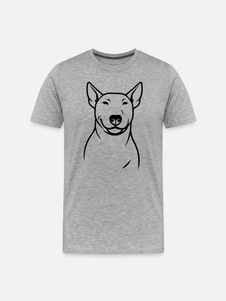 Stylized Bull Terrier Silhouette - Men's Premium Organic T-Shirt - heather grey