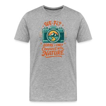 Nature instead of Wi-Fi - Men's Premium Organic T-Shirt - heather grey - Front - Damien (186cm)