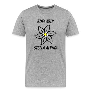 Edelweiss-edelweiss - T-shirt bio Premium Homme - gris chiné - Devant - Damien (186cm)