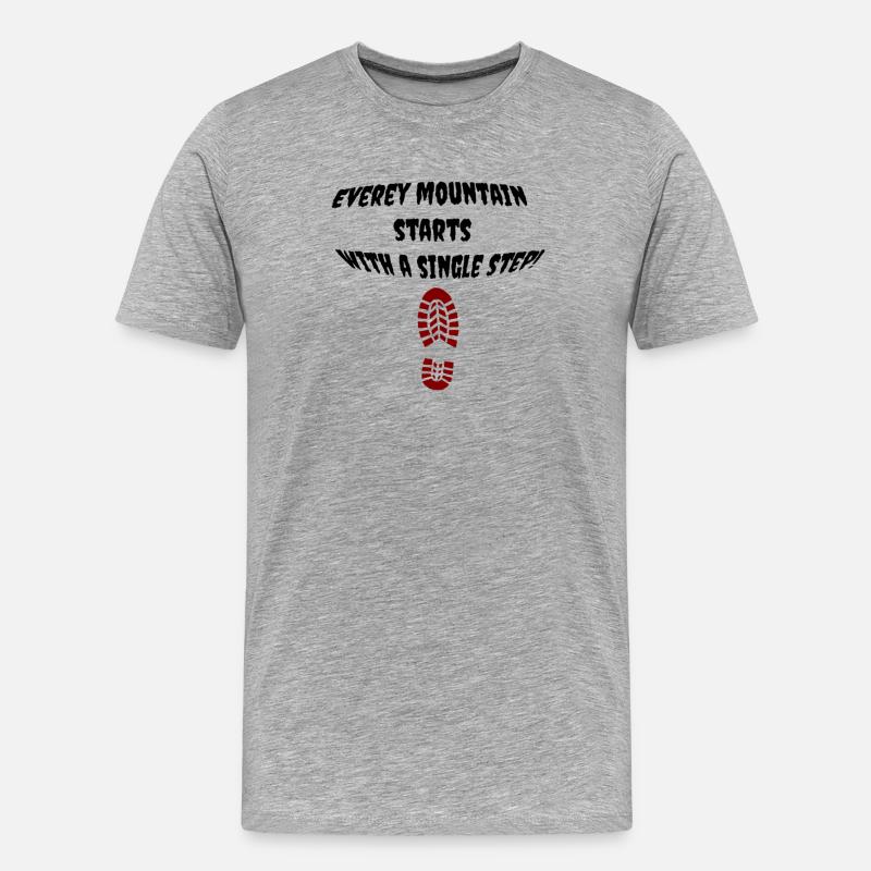 first_step - Men's Premium Organic T-Shirt - heather grey