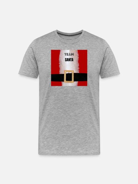 Team Santa Belt Motif - Men's Premium Organic T-Shirt - heather grey