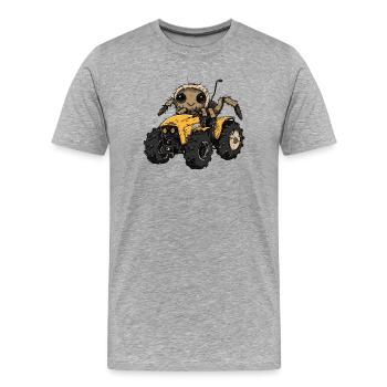 Tarantula Traktor Farmer - Männer Premium Bio T-Shirt - Grau meliert - Vorne - Damien (186cm)