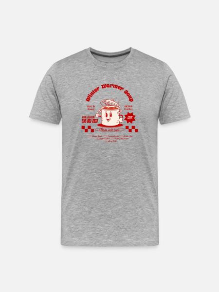 Kochtopf mit Lächeln Retro-Logo - Männer Premium Bio T-Shirt - Grau meliert