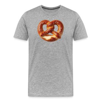 Brezel - Männer Premium Bio T-Shirt - Grau meliert - Vorne - Damien (186cm)