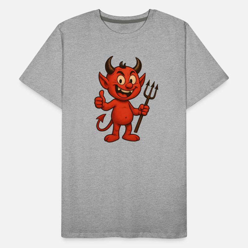 Cheerful Cartoon Devil – Funny Devil Design Men's Premium Organic T-Shirt
