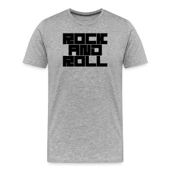 Rock'n'Roll Typografie Design - Männer Premium Bio T-Shirt - Grau meliert - Vorne - Damien (186cm)