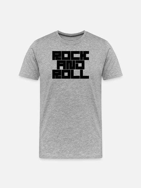 Rock'n'Roll Typografie Design - Männer Premium Bio T-Shirt - Grau meliert