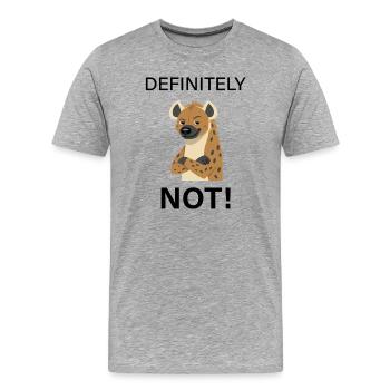 Selbstbewusste Hyänenkarikatur - Männer Premium Bio T-Shirt - Grau meliert - Vorne - Damien (186cm)