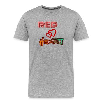 Rotes Herz, Graffiti-Herz - Männer Premium Bio T-Shirt - Grau meliert - Vorne - Damien (186cm)