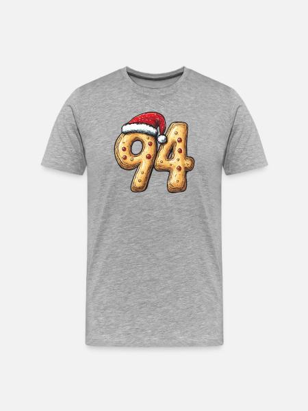 94 Number Cookie Christmas - Men's Premium Organic T-Shirt - heather grey