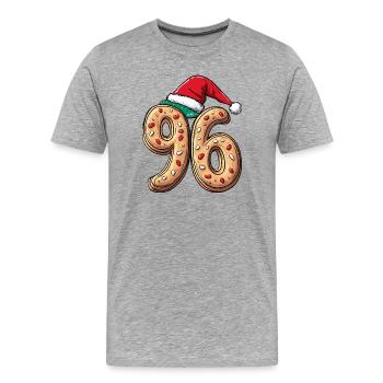 96 Number Biscuit Christmas - Men's Premium Organic T-Shirt - heather grey - Front - Damien (186cm)