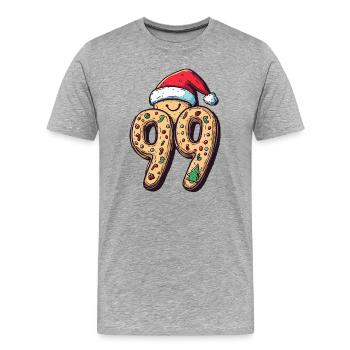 99 Number Biscuit Christmas - Men's Premium Organic T-Shirt - heather grey - Front - Damien (186cm)