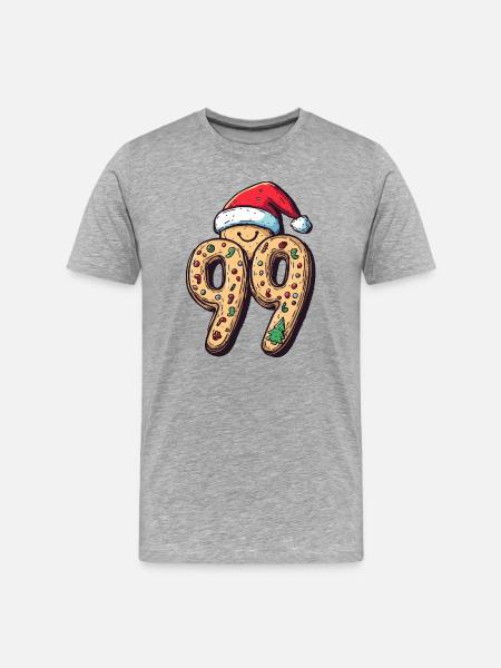 99 Numéro Biscuit Noël - T-shirt bio Premium Homme - gris chiné