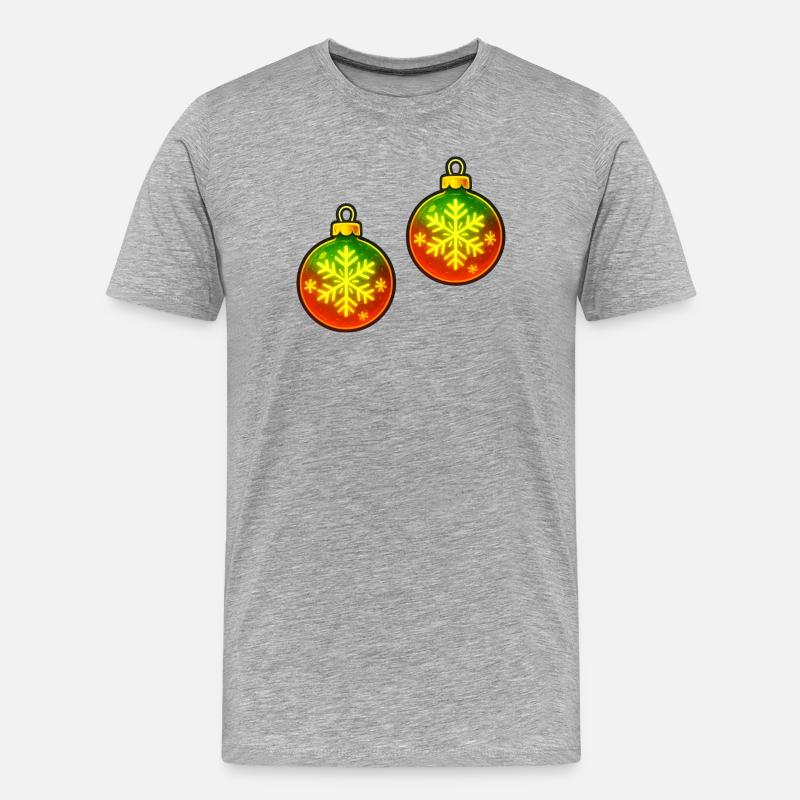 Weihnachtskugel Schneeflocke Ornament Kugel - Männer Premium Bio T-Shirt - Grau meliert