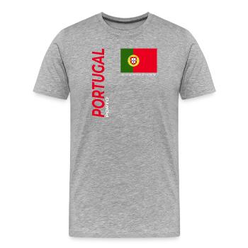 Porto - Männer Premium Bio T-Shirt - Grau meliert - Vorne - Damien (186cm)