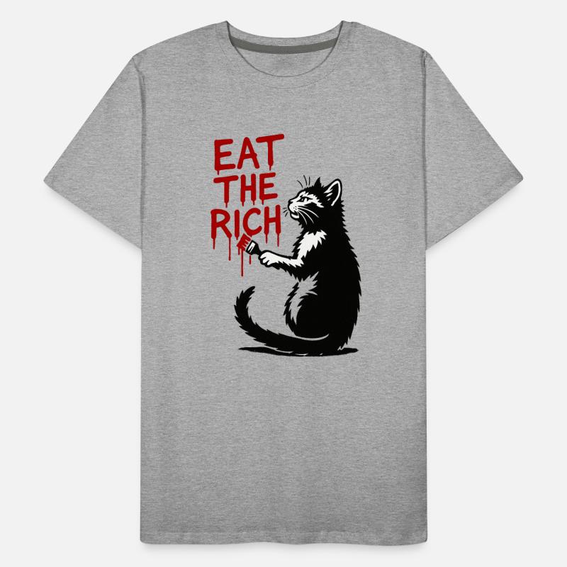 Black Cat Red Drop Text Men's Premium Organic T-Shirt