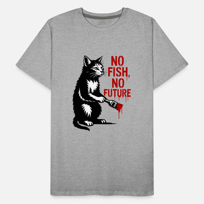 No Fish No Future Cat Graffiti Men's Premium Organic T-Shirt