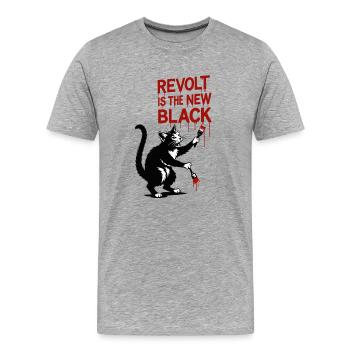 Revolt is the new black - Men's Premium Organic T-Shirt - heather grey - Front - Damien (186cm)