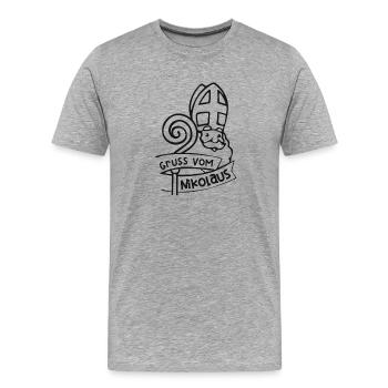 Nikolaus Gruss - Männer Premium Bio T-Shirt - Grau meliert - Vorne - Damien (186cm)