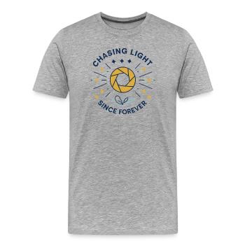 Lichtjäger Seit Ewigkeiten - Männer Premium Bio T-Shirt - Grau meliert - Vorne - Damien (186cm)